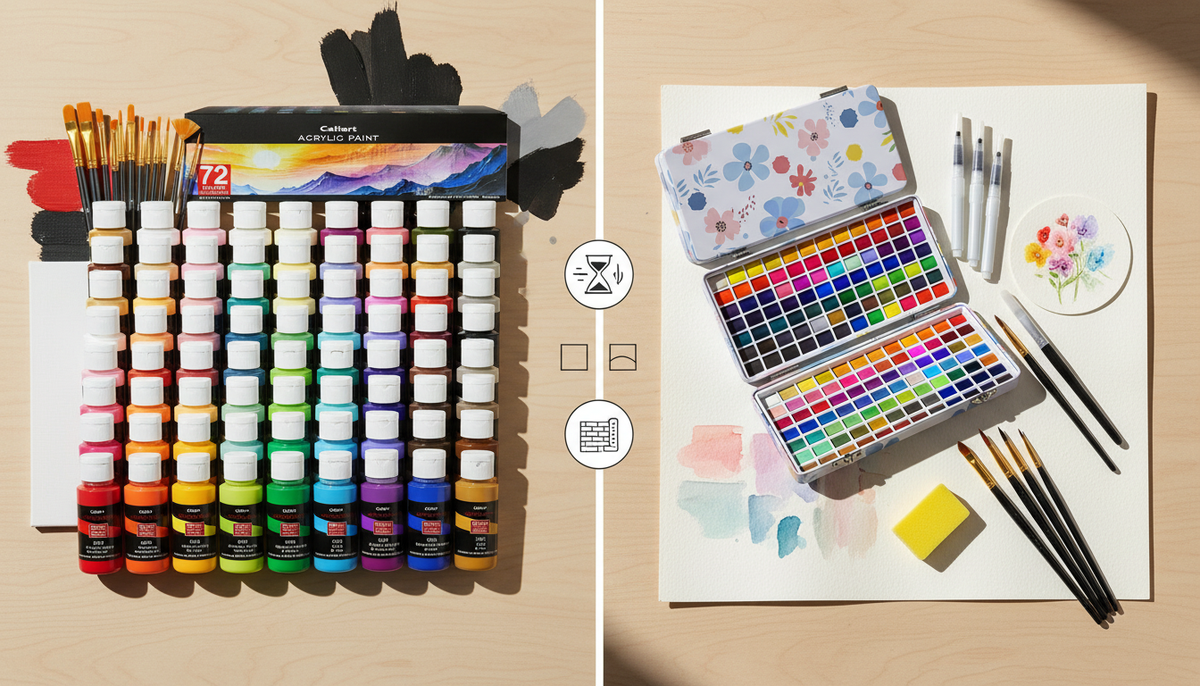 Caliart acrylic paint vs watercolor comparison