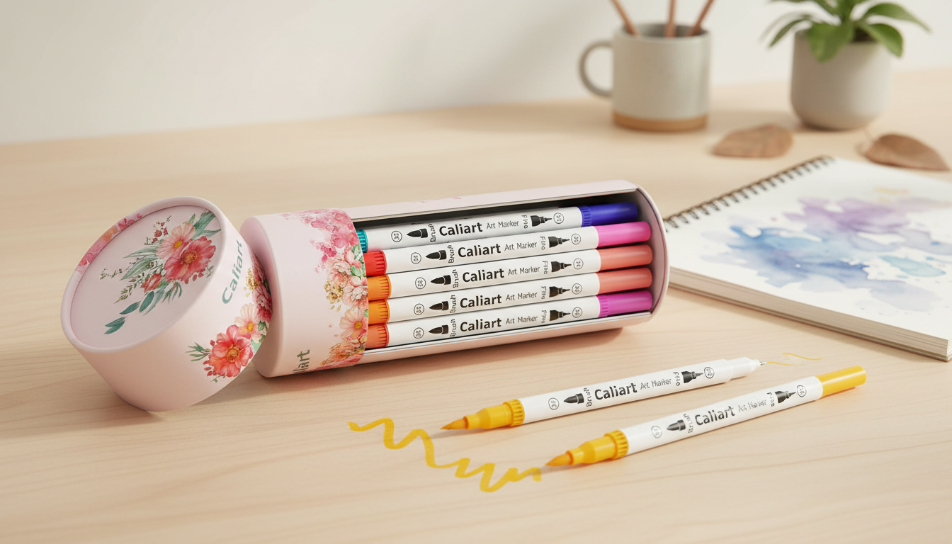 Caliart brush pens vs Arteza dual-tip comparison
