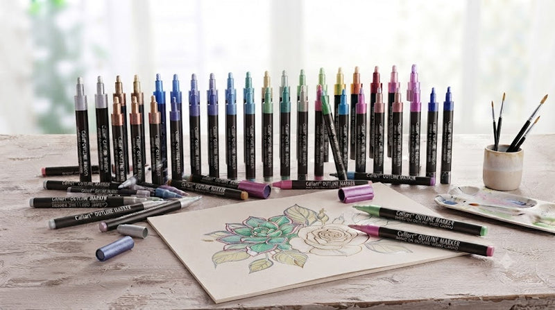 Caliart Outline Glitter Markers Collection
