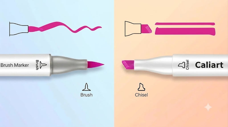Caliart Alcohol Markers Brush and Chisel Tip