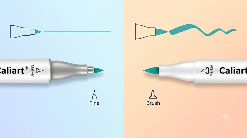 Caliart Alcohol Markers Brush and Fine Tip