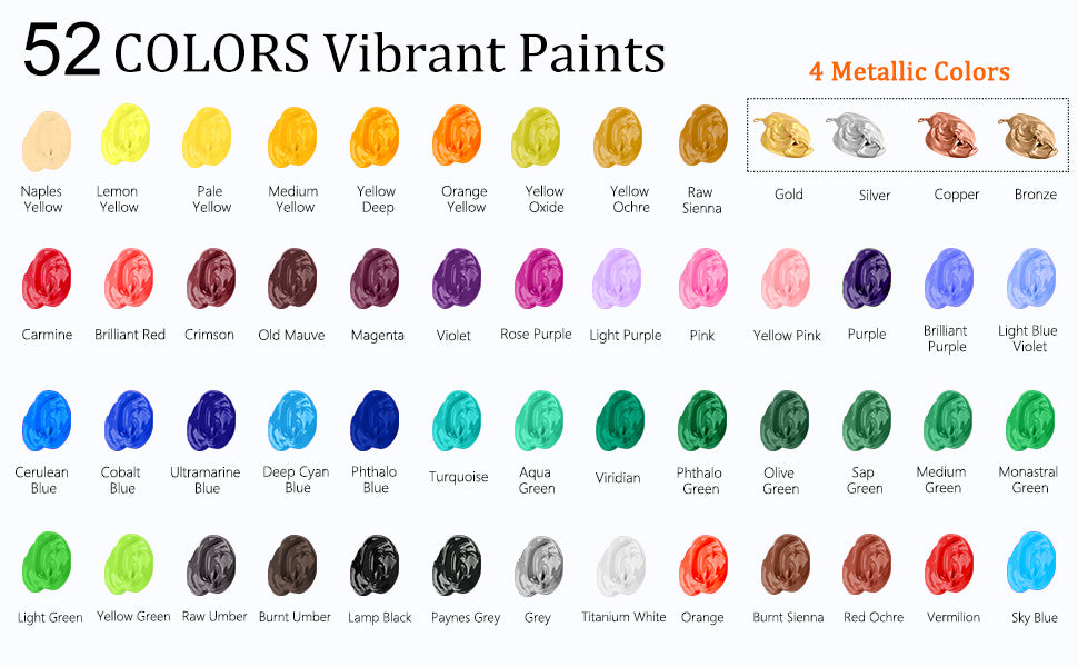 Caliart 52 acrylic paints