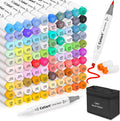 Caliart 101 Colors Brush & Chisel Markers for Drawing & Coloring