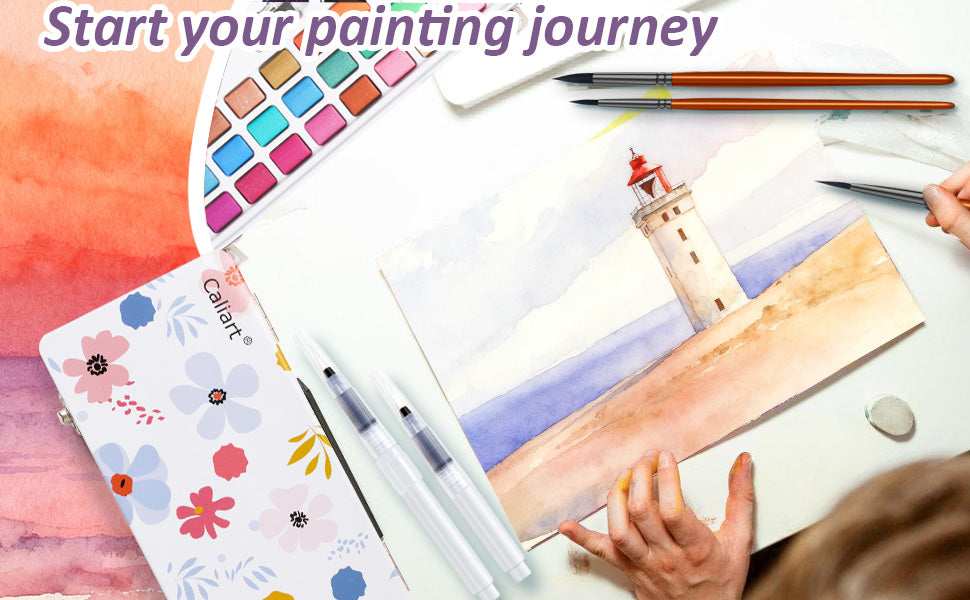 Caliart watercolor set painted example artwork