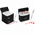 Caliart 100 Colors Alcohol Markers, Pastel Brush Markers combo set