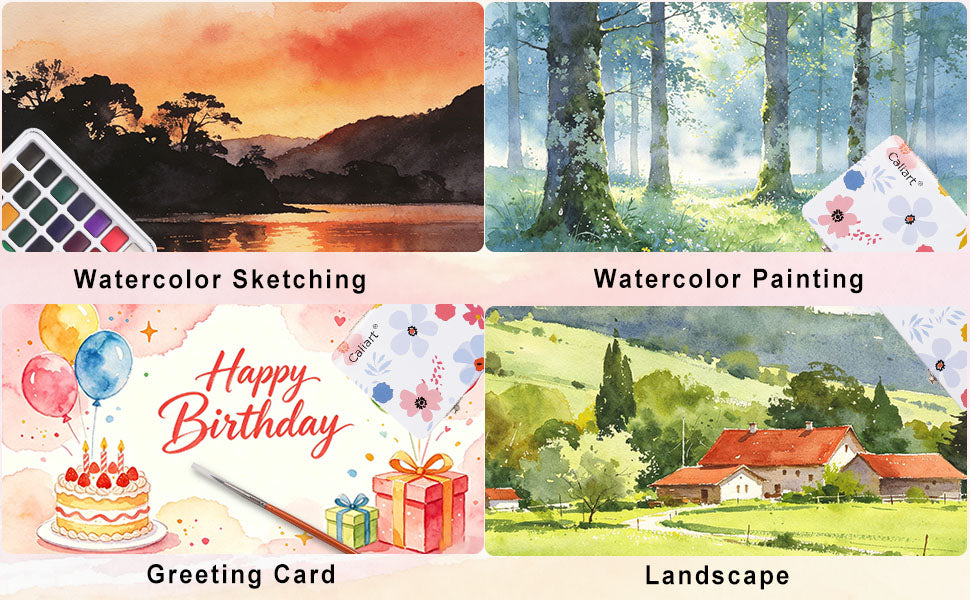 Caliart 128-color watercolor set contents