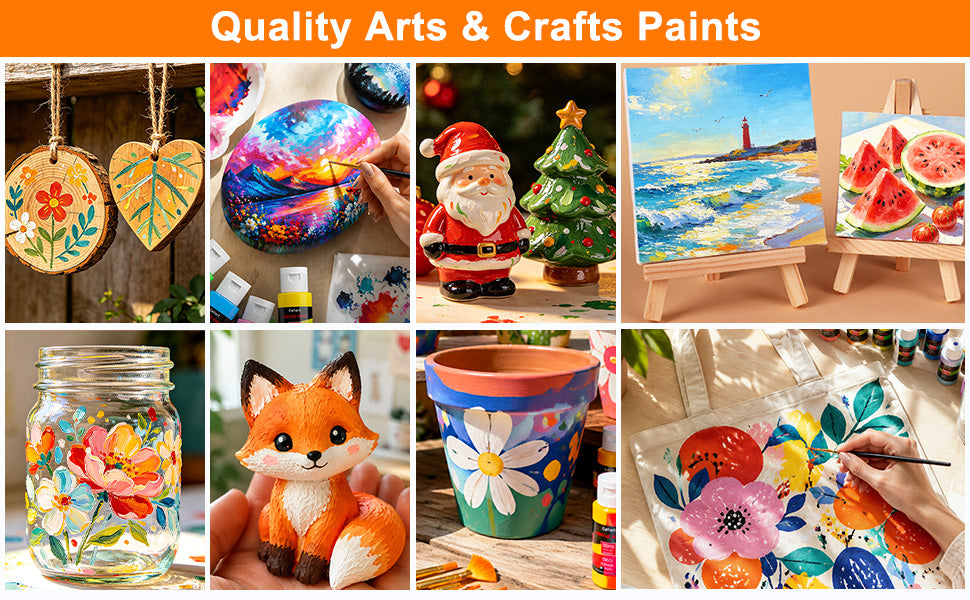 Caliart acrylic paint for wood, canvas, ceramic and rock crafts