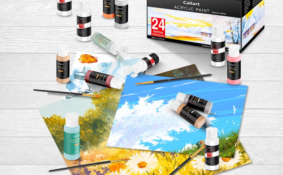 Caliart 24-color pastel acrylic paint set