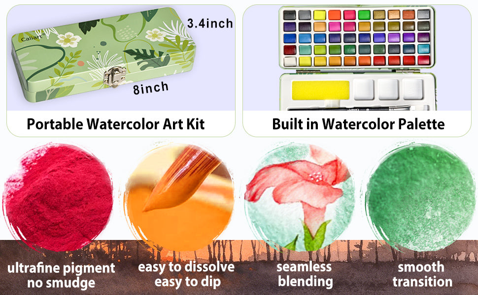 Caliart watercolor paint set for adults