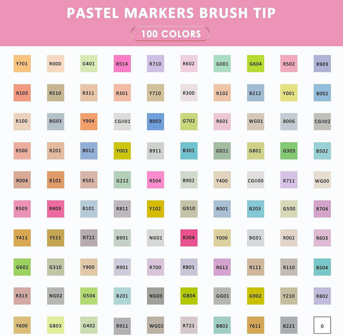 Caliart 100 Colors Alcohol Markers, Pastel Brush Markers