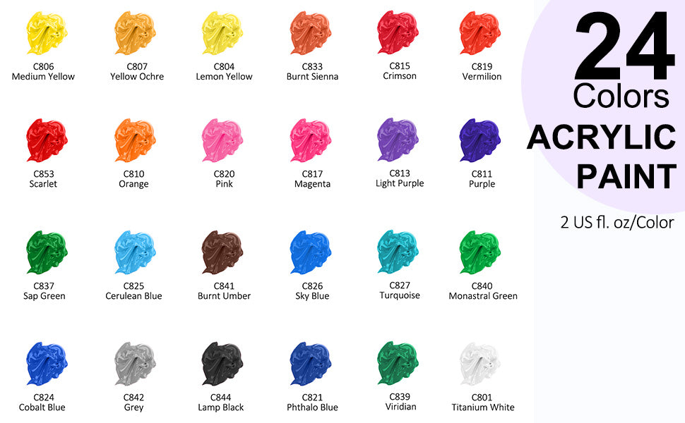 Caliart acrylic paint set bottles