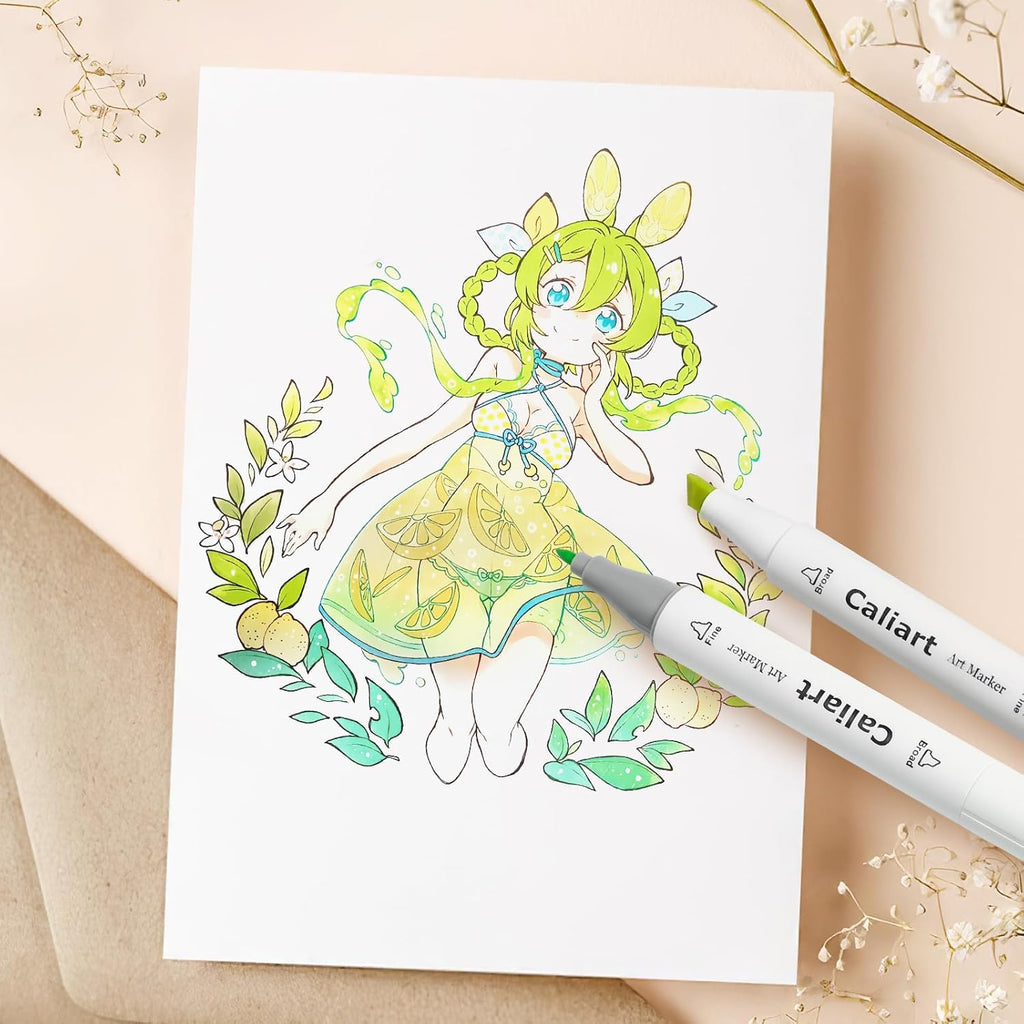 Caliart 18 brush and chisel markers included in the pastel bundle