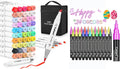 Caliart 51-color brush alcohol markers with 24 double-line outline pens, art marker set for cards and doodle drawing
