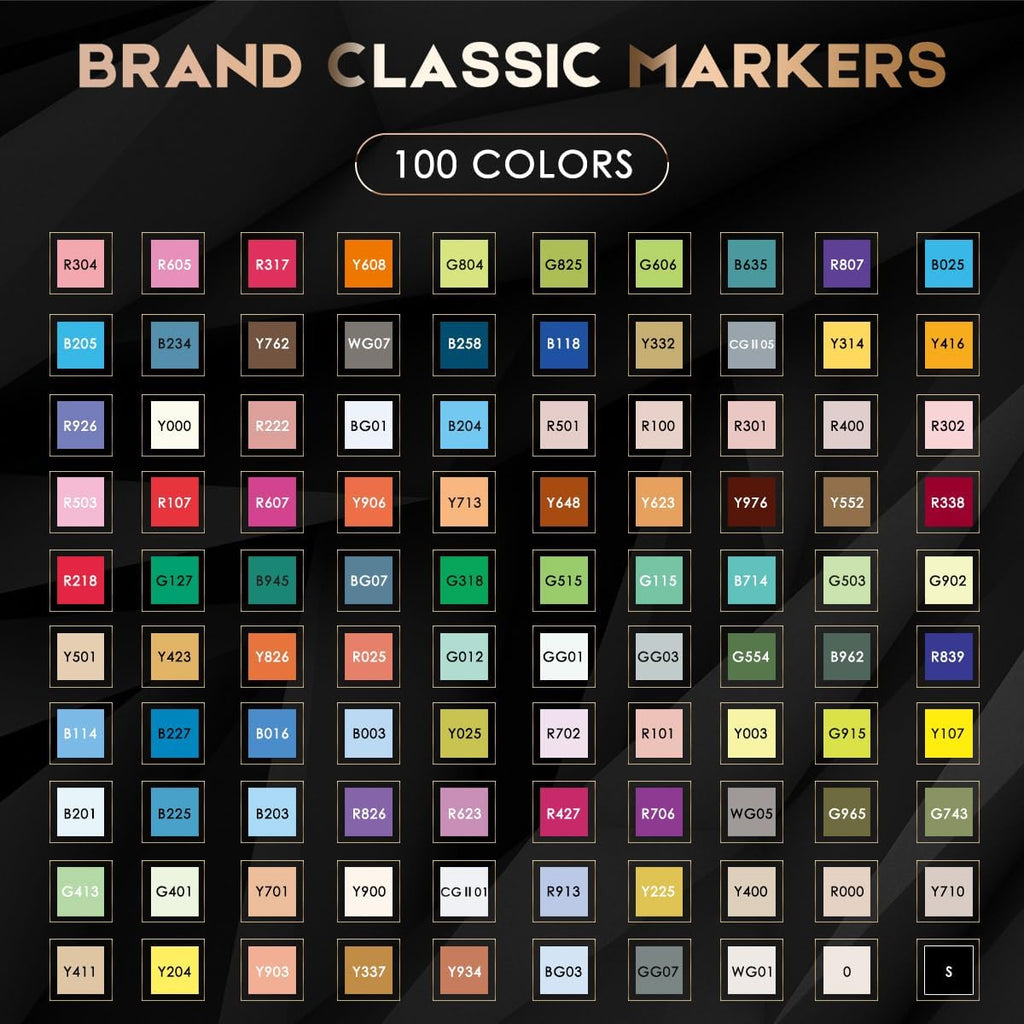 Caliart 100 Colors Alcohol Markers, Pastel Brush Markers