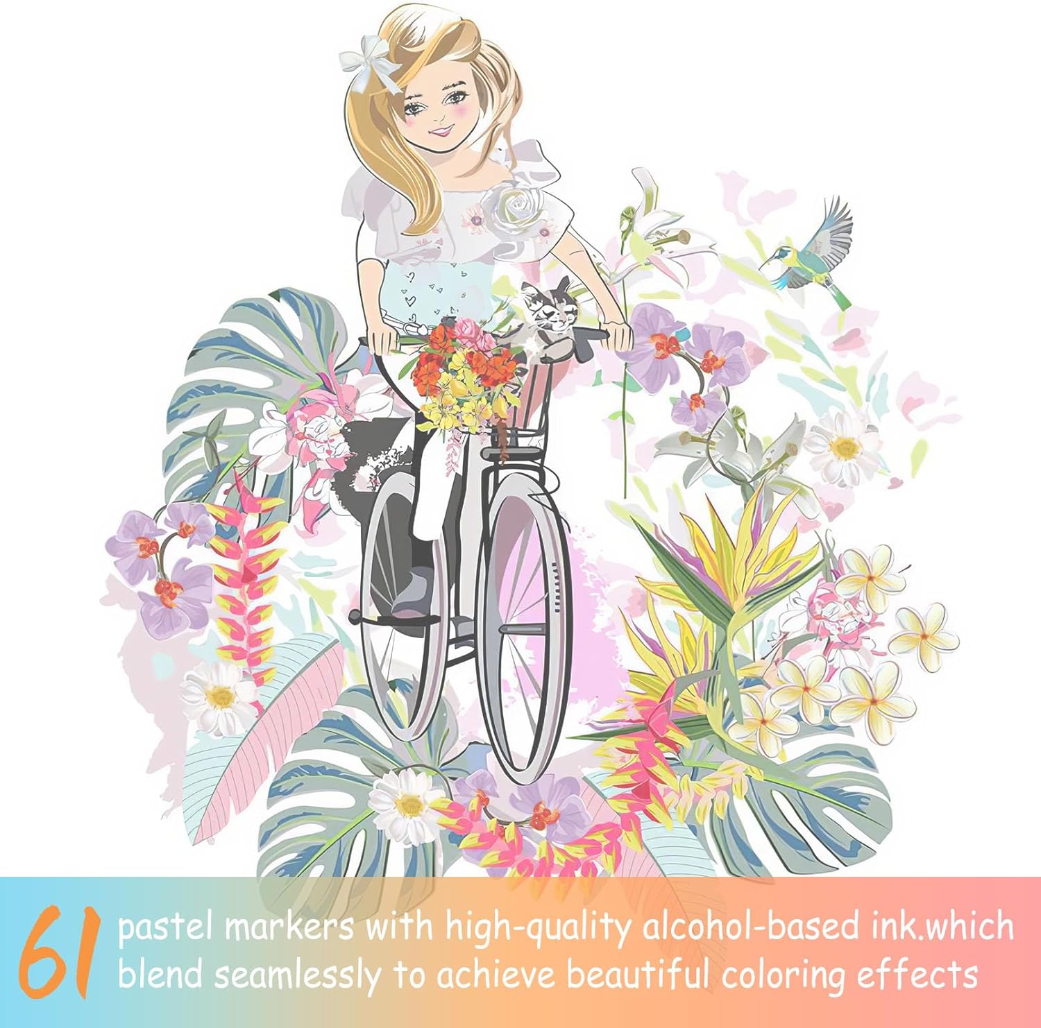 Caliart 34 dual tip brush pens included in the 61-color pastel combo set