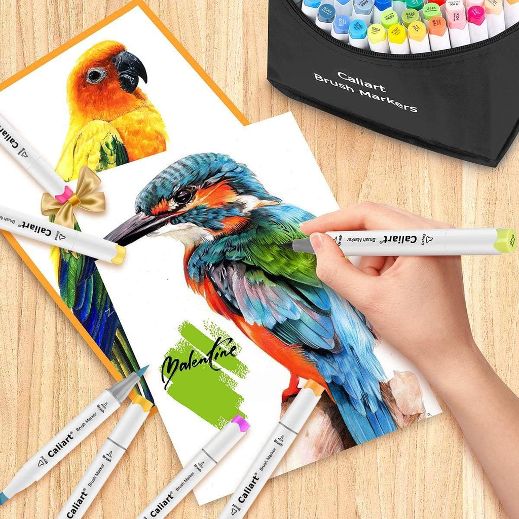 Caliart 51-color marker set color range swatch chart