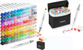Caliart 100 Colors Dual Tip Art Markers, 121 Colors Alcohol Brush Markers, with Case for Adults Artists Drawing Illustration Sketching Coloring