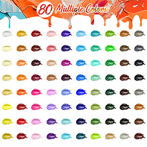 Caliart 80-color acrylic paint colors