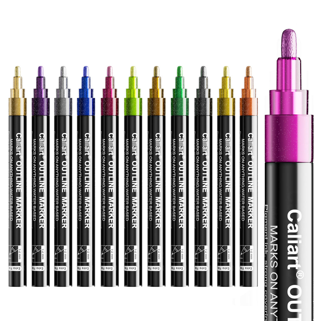 Caliart Outline Glitter Markers Set
