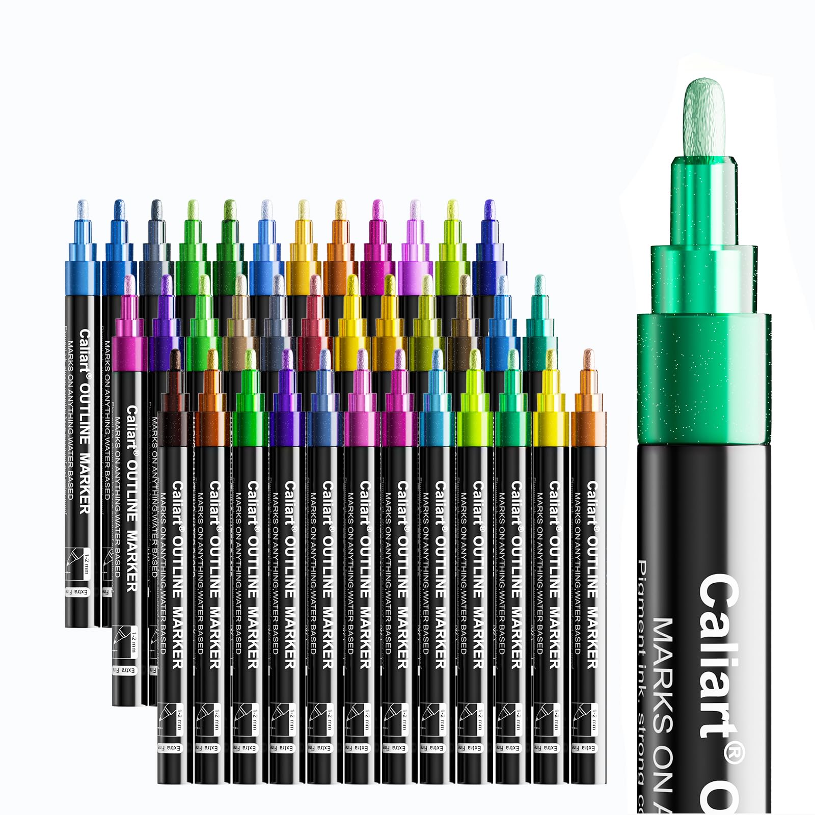 Caliart Outline Glitter Markers Set