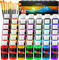 Caliart 42-Color Acrylic Paint Set with Brushes