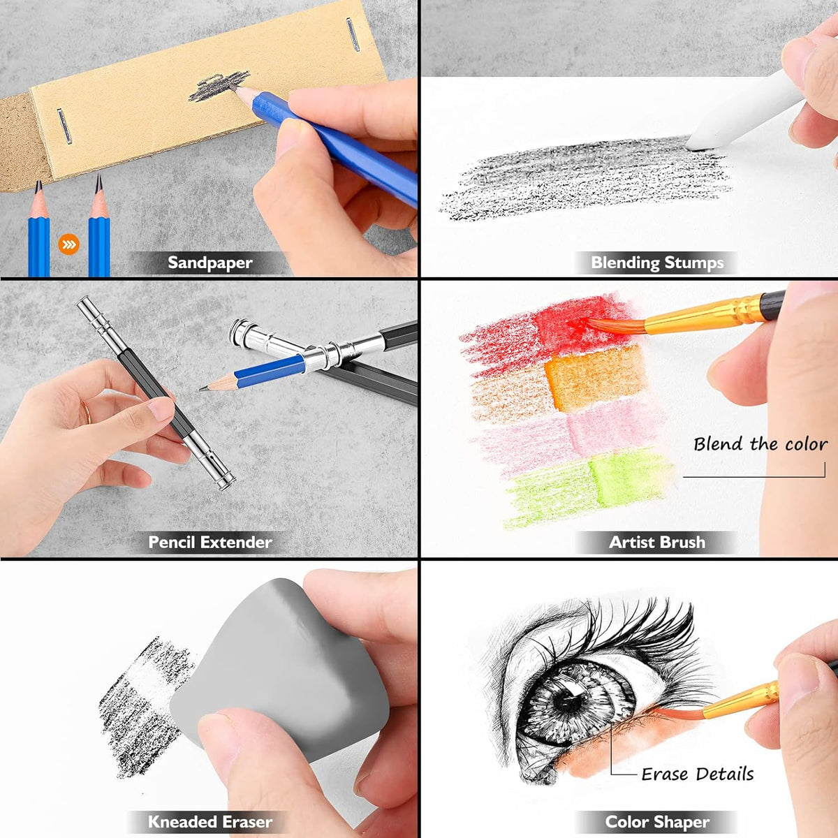 Caliart 176PCS Art Supplies Sketching Kit with 100 Sheets 3-Color Sketch Book, Graphite Colored Charcoal Watercolor & Metallic Pencils, Drawing Set Gifts for Adults Teens Girls Boys Kids