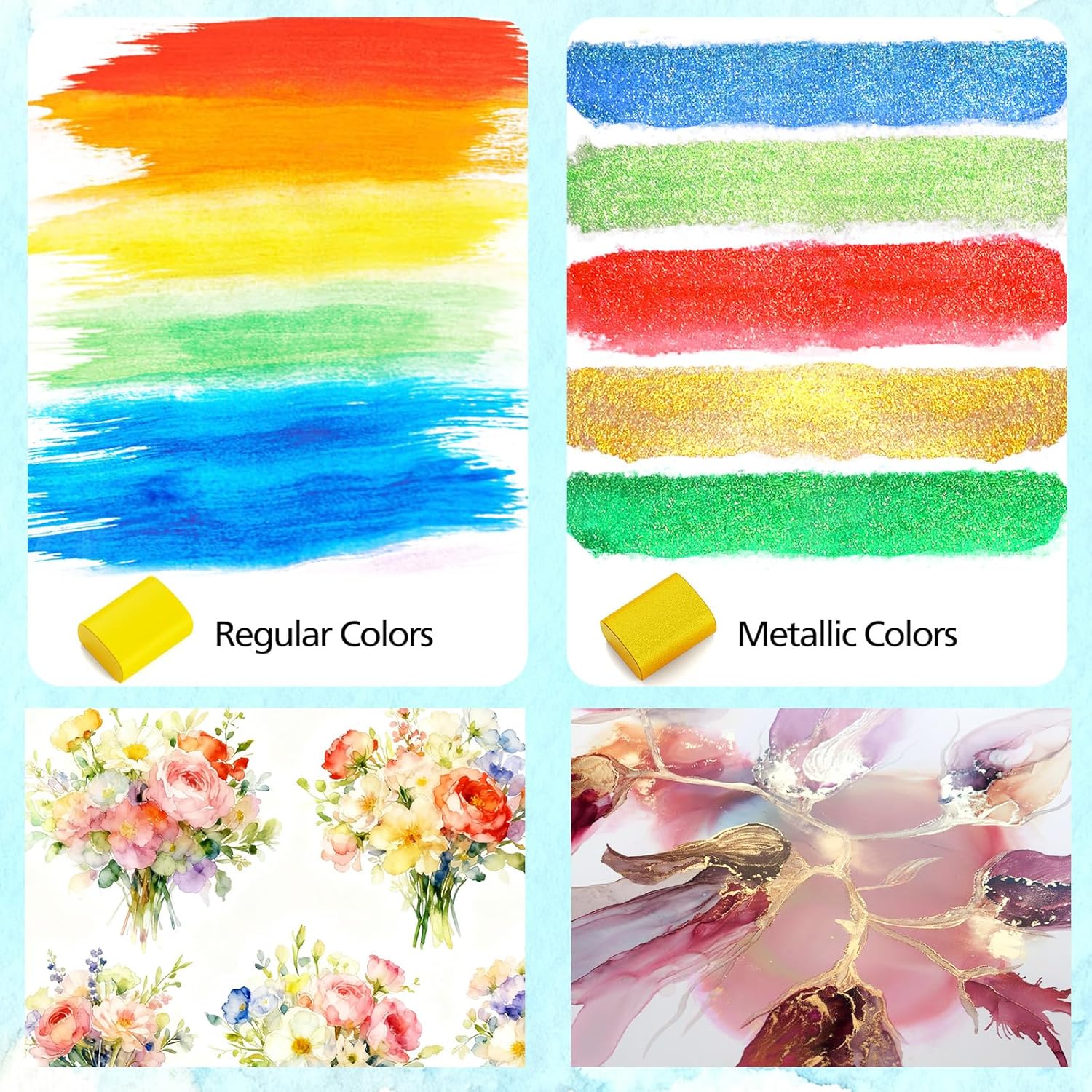 Caliart Watercolor Paint Set, 128 Colors Portable Water Color Palette with Detail Paint Brush, Art Supplies Watercolor Painting Kit Coloring Drawing Gifts for Adults Beginners Professional Artists