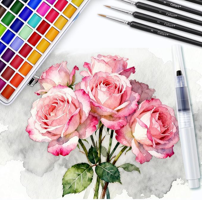 Caliart 168-Color Watercolor Paint Set with Brush
