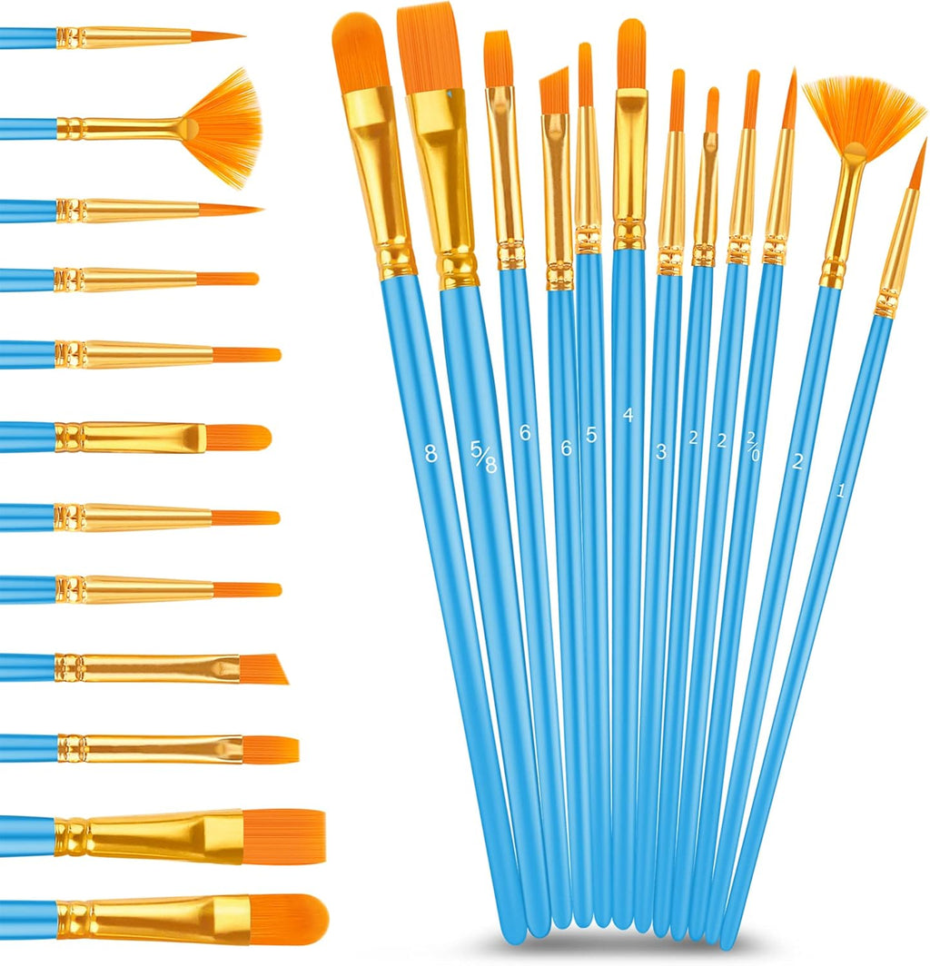 Acrylic Paint Set With 12 Brushes, 24 Colors (59ml, 2oz) Art Craft Paints for Adults Artists Beginners Painters, Canvas Halloween Pumpkin Ceramic Wood Rock Painting Art Supplies (Pastel)