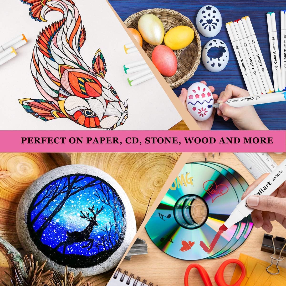 Caliart 24 double-line outline pens included in the 81-color combo set