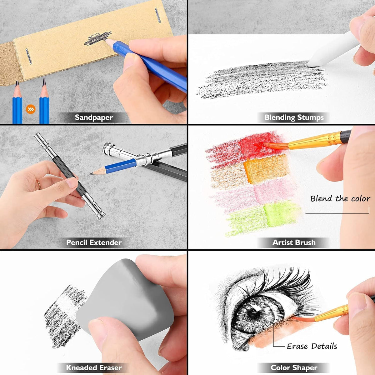 Caliart 176PCS Art Supplies Sketching Kit with 100 Sheets 3-Color Sketch Book, Graphite Colored Charcoal Watercolor & Metallic Pencils, Drawing Supplies Set Gifts for Artists Adults Beginners