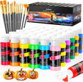 Caliart 36 Colors Acrylic Paint Set with 12 Brushes | Craft Painting kit for Adults Artists Beginners, Rich Pigment Non-toxic, Canvas Wood Rock Pumpkin Ceramic Art Supplies Paint
