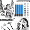 Caliart 176-piece sketching kit with 34 dual tip brush pens, markers and pencils, complete art set for artists, teens and adults