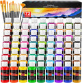 Caliart 72 Colors Acrylic Paint Set with 12 Brushes | Craft Painting kit for Adults Artists Beginners, Rich Pigment Non-toxic, Canvas Wood Rock Pumpkin Ceramic Art Supplies Paint