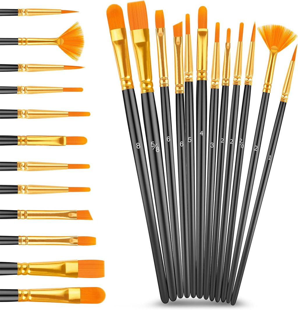 Caliart Acrylic Paint Set with 12 Brushes, 24 Metallic Colors (59ml, 2oz) Art Craft Paints for Adults Artists Beginners Painters, Canvas Halloween Pumpkin Ceramic Wood Rock Painting Kit Art Supplies