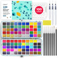Caliart Watercolor Paint Set, 100 Colors Portable Water Color Palette Kit with Detail Paint Brush, Art Supplies Watercolor Painting Kit Coloring Gifts for Adults Beginners Professional Artists