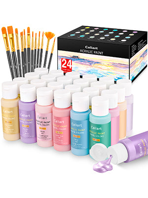 Caliart 24-color pastel acrylic paint bottle