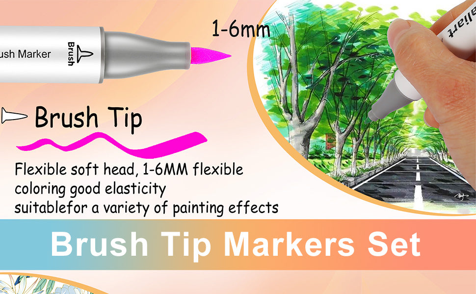 Caliart pastel alcohol markers brush tip