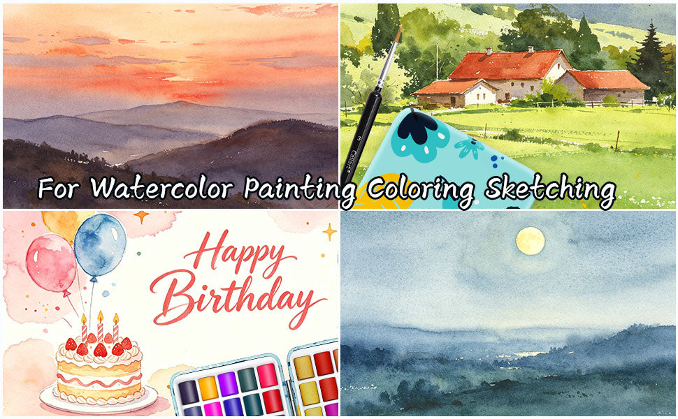 Caliart watercolor set painted example